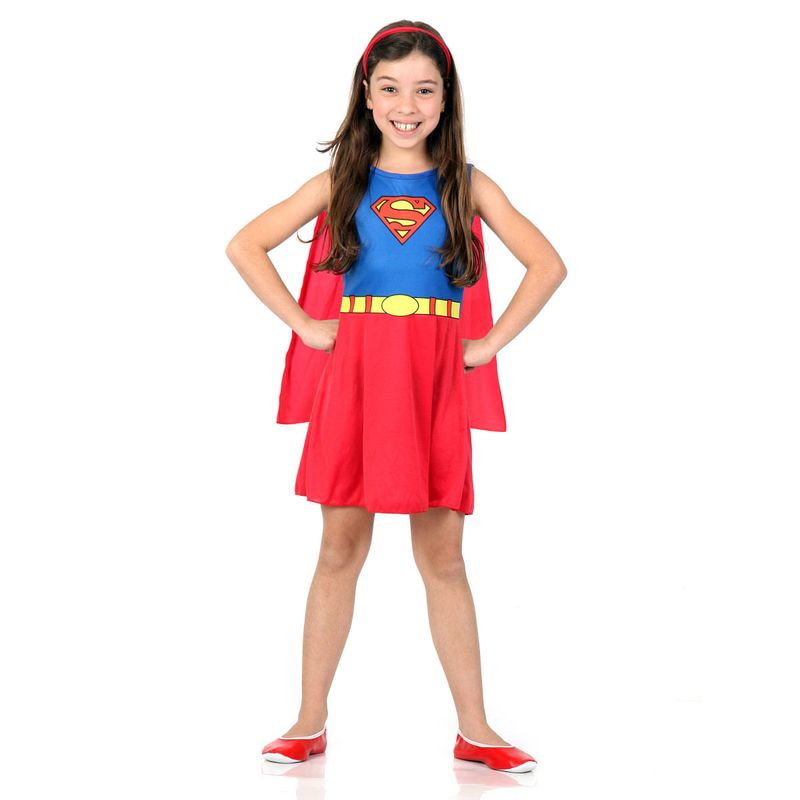 Fantasia Super Mulher POP Infanil - Liga da justiça - Original P
