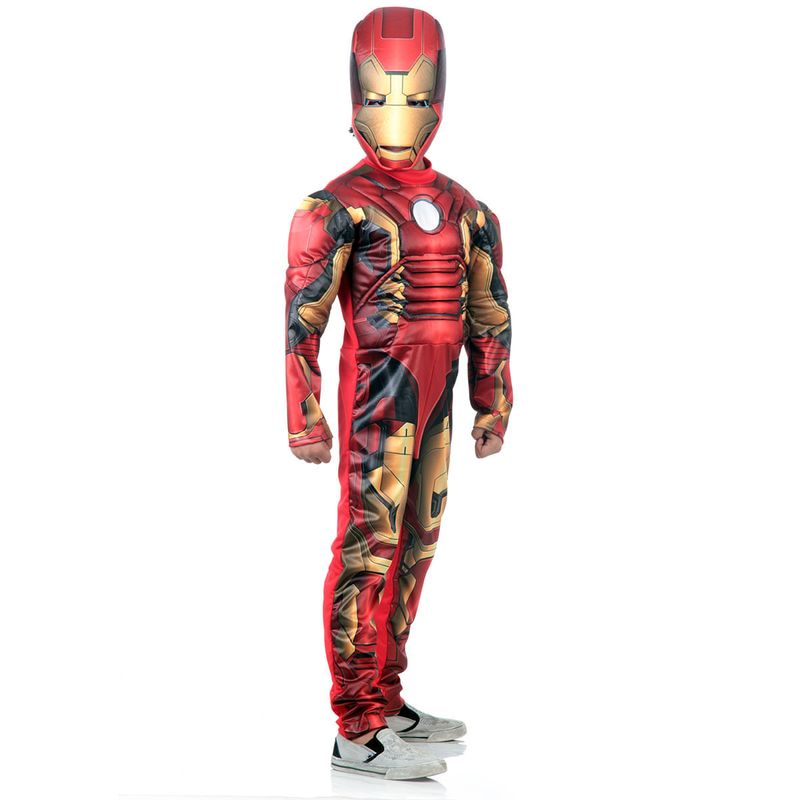 Fantasia Homem de Ferro Infantil Premium Original com Máscara e Peitoral - Vingadores - Marvel G