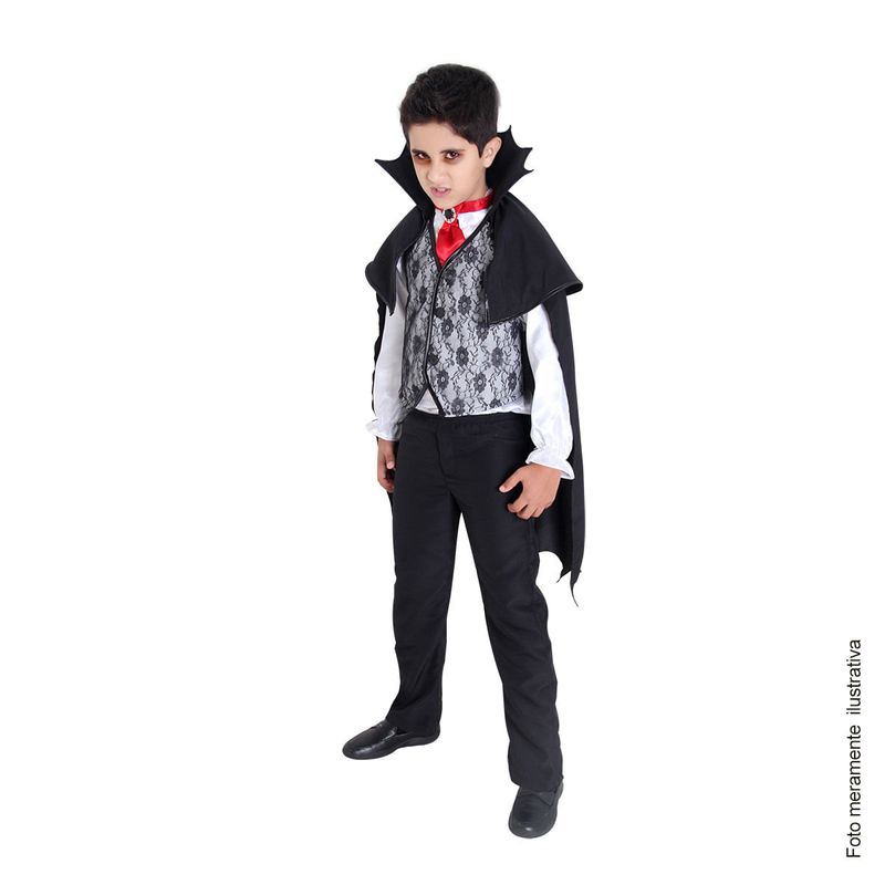 Fantasia Infantil Vampiro Com Capa