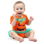 Body com Saia Bebê Abóbora - Halloween GG