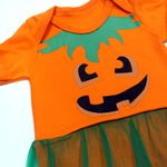 Body com Saia Bebê Abóbora - Halloween GG