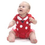 Fantasia Body com Saia Minnie Vermelha Bebê - Disney Princesas  G