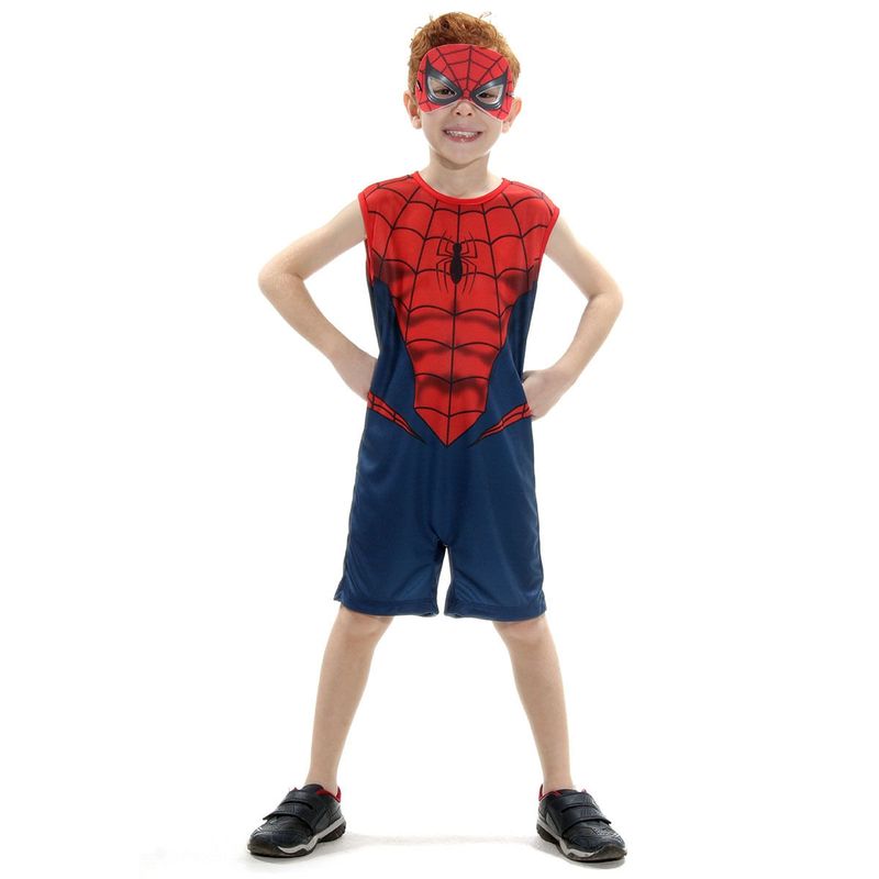 Fantasia Homem Aranha Infantil Regata Original com Máscara - Marvel M