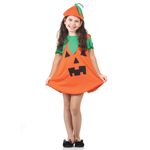 Fantasia Abóbora Vestido Infantil com Chapéu - Halloween P
