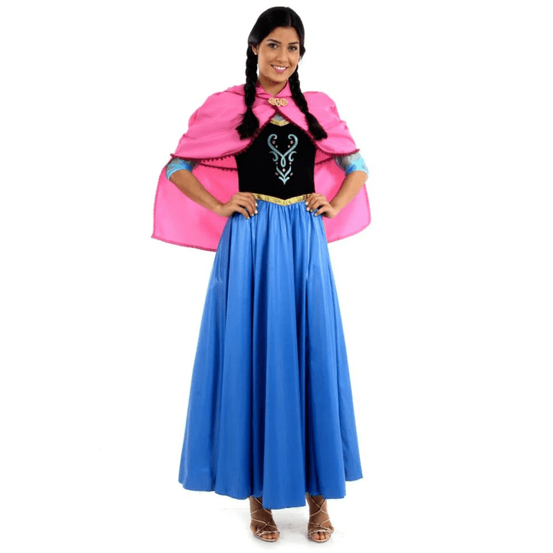 Fantasia Anna Frozen Adulto com Capa - Disney P