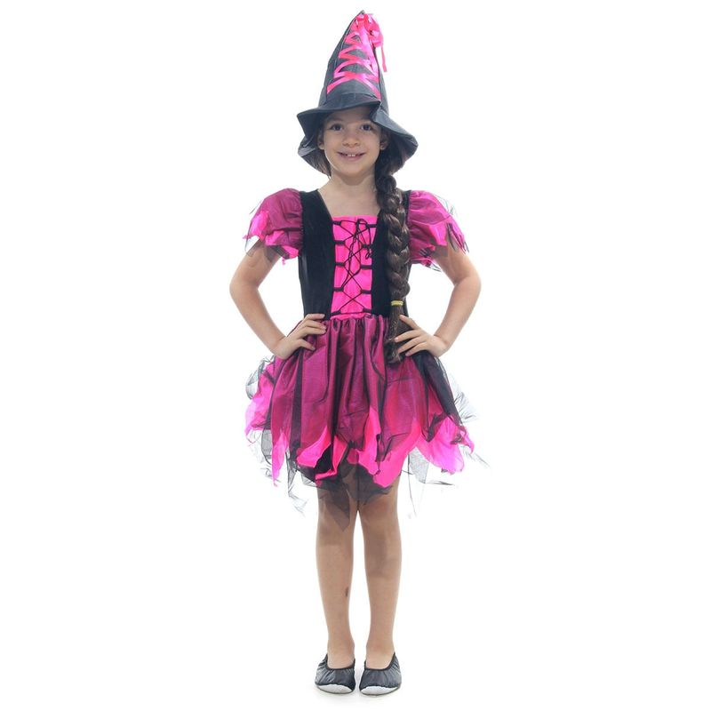 Fantasia Bruxa Encantada com Chapéu - Halloween P