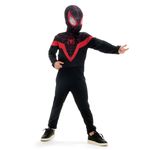 Fantasia Homem Aranha Preto Miles Morales Infantil Original com Máscara - Marvel M