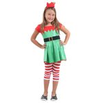 Fantasia Duende Feminino Infantil com Tiara - Natal M