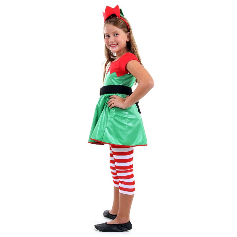 Fantasia Duende Feminino Infantil com Tiara - Natal M