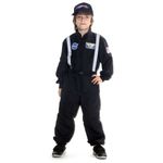 Fantasia Astronauta Preto Macacão Infantil com Boné 
 P