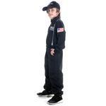 Fantasia Astronauta Preto Macacão Infantil com Boné 
 P