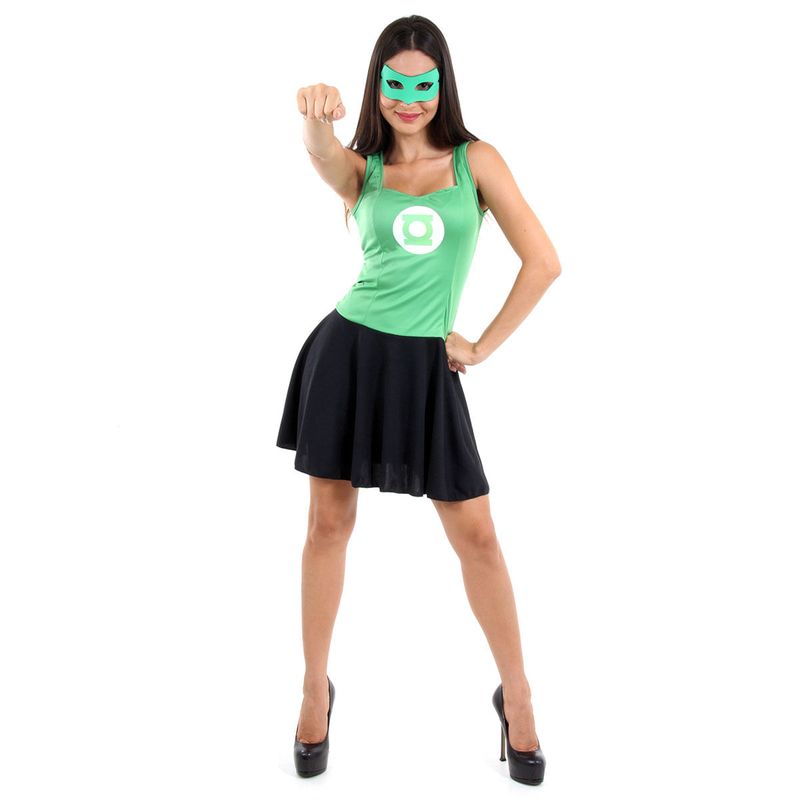 Fantasia Lanterna Verde Feminina Verão Adulto - Liga da Justiça - Original  PP