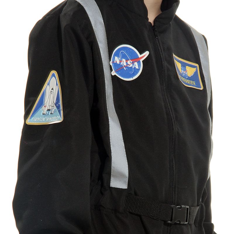 Fantasia Astronauta Preto Macacão Infantil com Boné 
 P