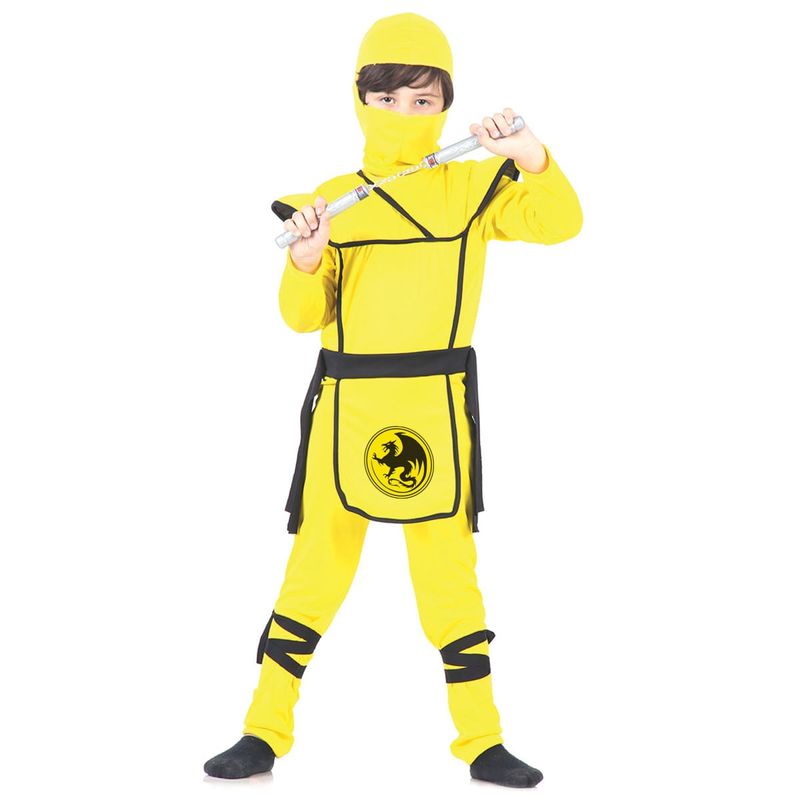 Fantasia Guerreiro Ninja Amarelo Infantil P
