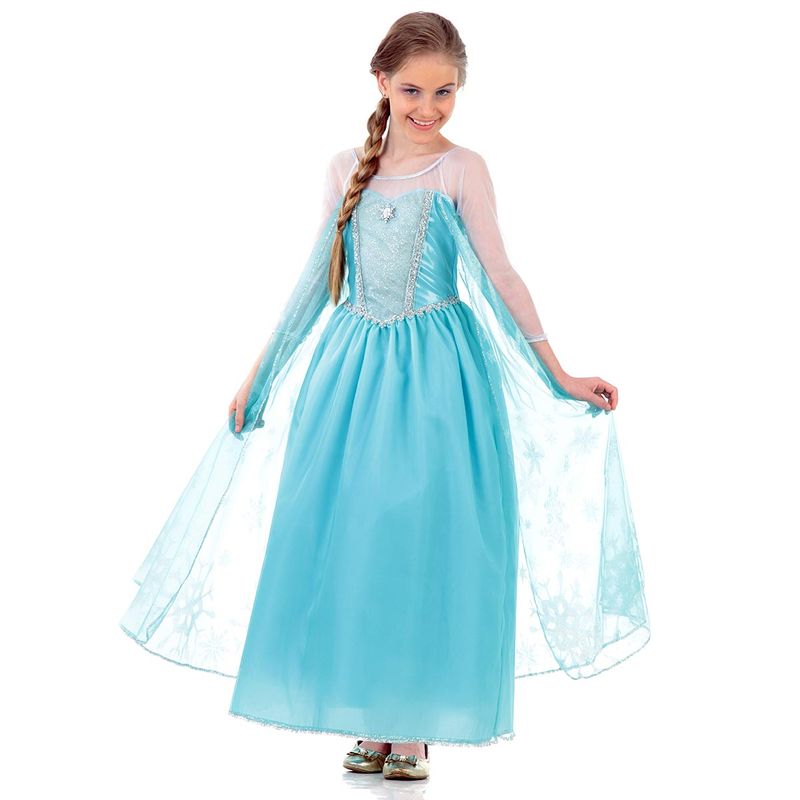 Fantasia Elsa Frozen Vestido Infantil Luxo - Disney  G