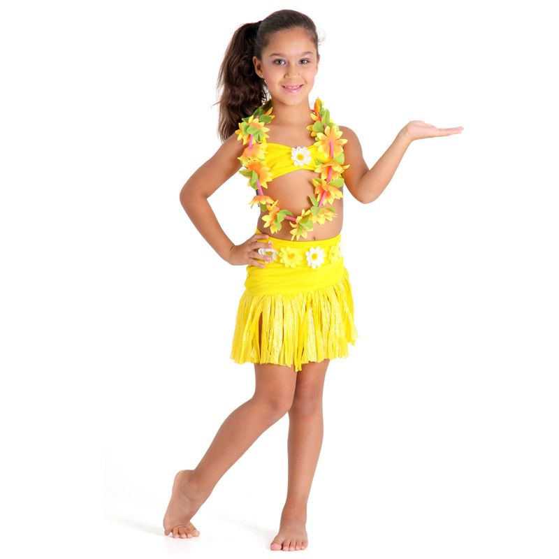 Fantasia Havaiana Floral Infantil - Carnaval P