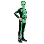 Fantasia Esqueleto Verde Infantil Longo com Máscara - Halloween GG