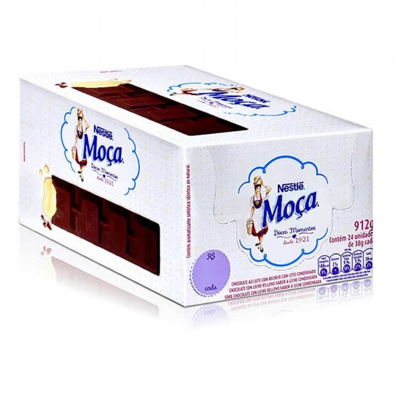 Chocolate Moça Recheio Leite Condensando 38g c/24 - Nestlé