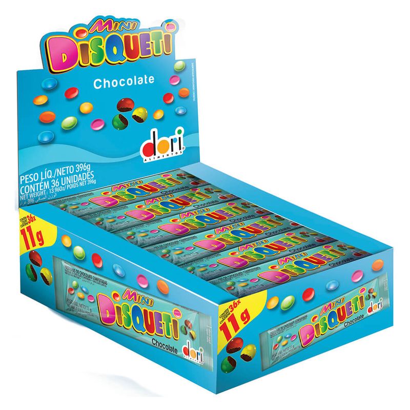 Confeito Chocolate Disqueti Mini 11g c/36 - Dori