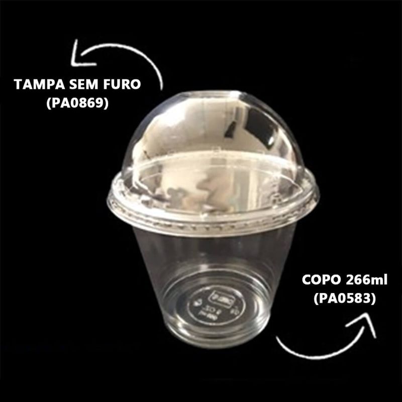Tampa Cupula Transparente Plástico Sem Furo PET Ref.PA0869 c/50 - Darnel