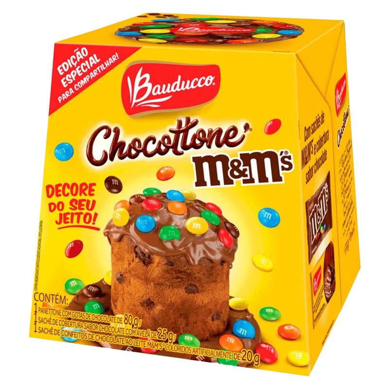 Mini Chocottone Gotas Chocolate M&Ms 80g c/24 - Bauducco