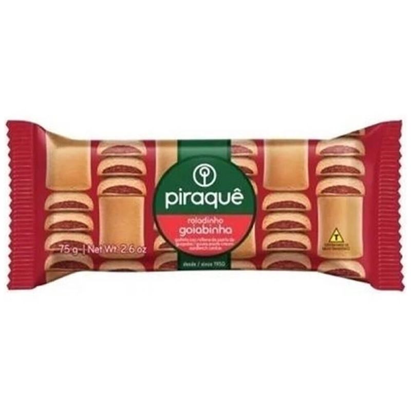 Biscoito Roladinho Goiaba 75g - Piraquê