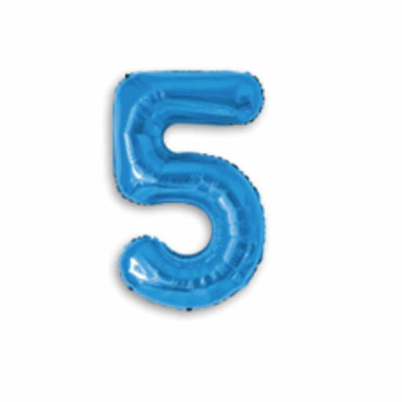 Balão Metalizado Número Pequeno Azul Royal 40cm 16 Polegadas Festa  Decoração