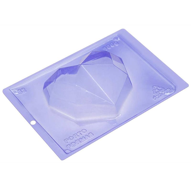 Forma PVC Silicone Coração Diamond 500g Ref.62 - Porto Formas