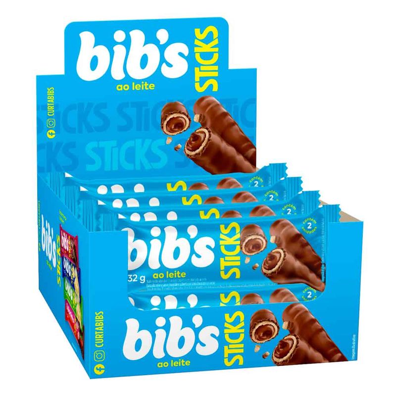 Chocolate Bibs Stick Ao Leite c/16 - Neugebauer