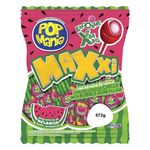 Pirulito Pop Mania Maxxi Melancia Recheio Chiclete c/24 - Riclan