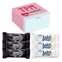 Kit TPM 2 - Caixa personalizada + Chocolate Laka e Diamante Negro