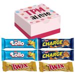 Kit TPM 4 - Caixa personalizada + Chocolate Twix, Lollo e Charge