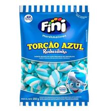 Marshmallow Torção Azul Recheado Groselha 250g - Fini