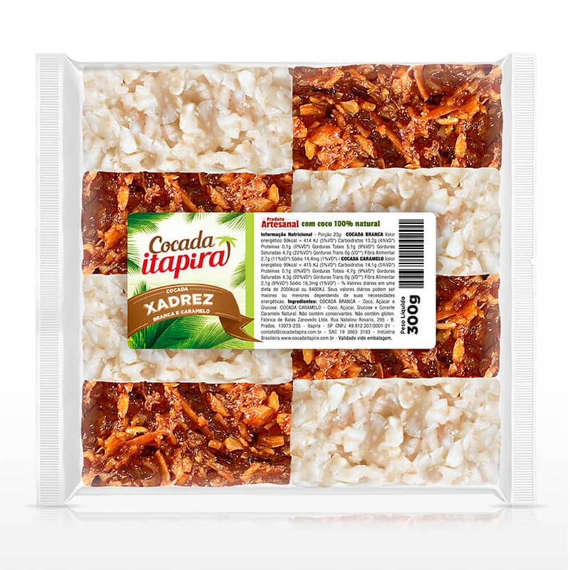 Cocada Xadrez Branca/Caramelo 300g - Itapira