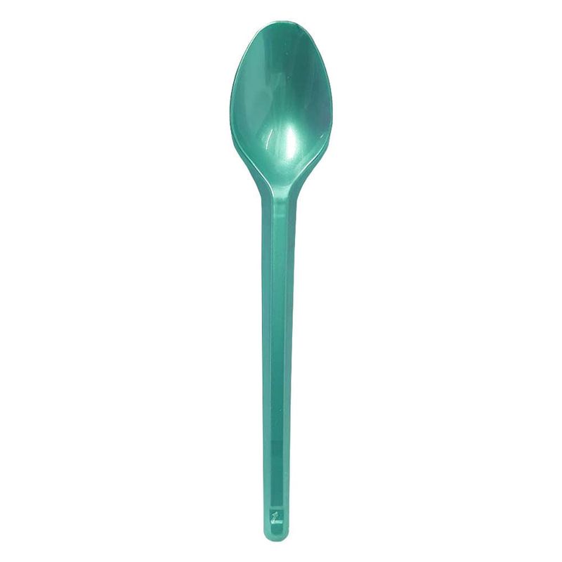 Colher Plástica Sobremesa Perolada Verde c/50 - Bello