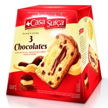 Panettone Recheado 3 Chocolates 500g - Casa Suíça