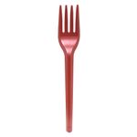 Garfo Plástico Sobremesa Perolado Vermelho c/50 - Bello