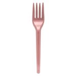 Garfo Plástico Sobremesa Perolado Rosê Gold c/50 - Bello