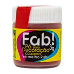 Pó para Decoração Vermelho Rubi 3g - Fab