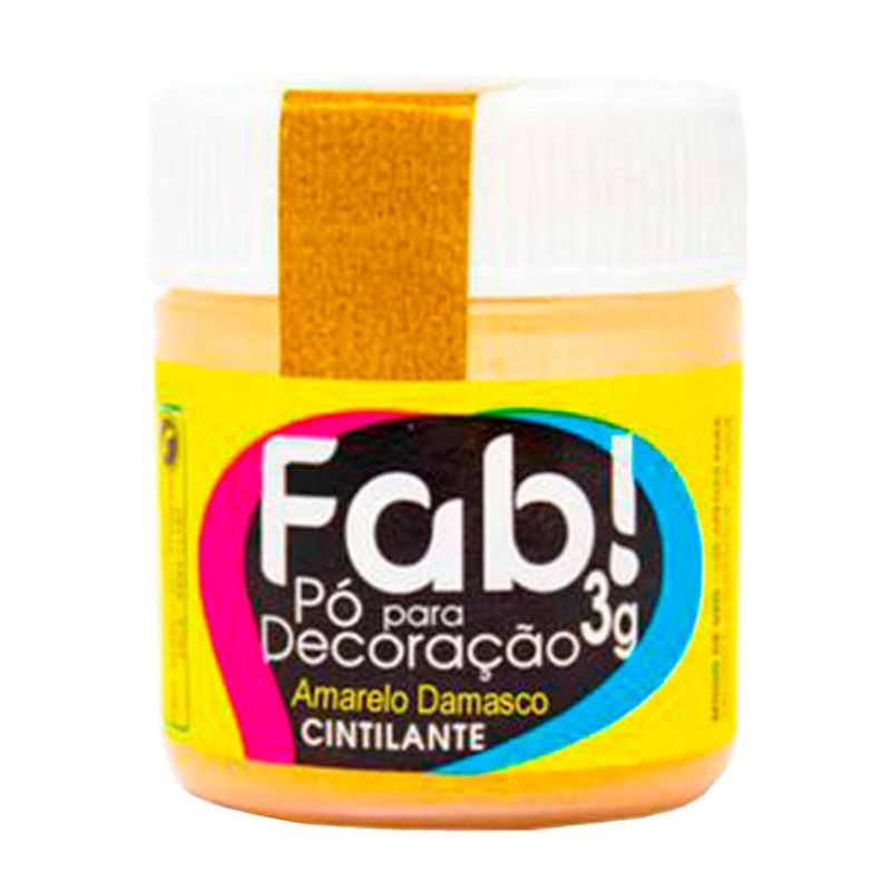 Pó para Decoração Amarelo Damasco 3g - Fab