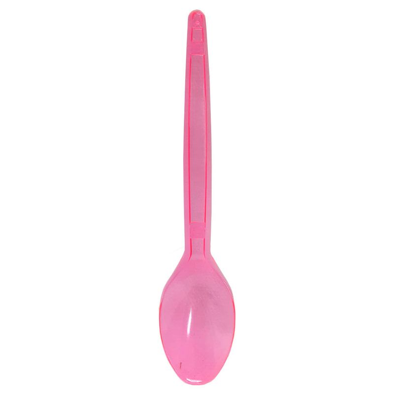 Colher Sobremesa Rosa Glass c/50 - Plastilania