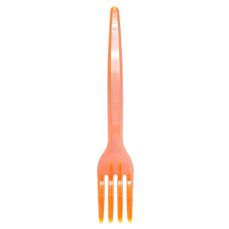 Garfo Sobremesa Laranja Glass c/50 - Plastilania
