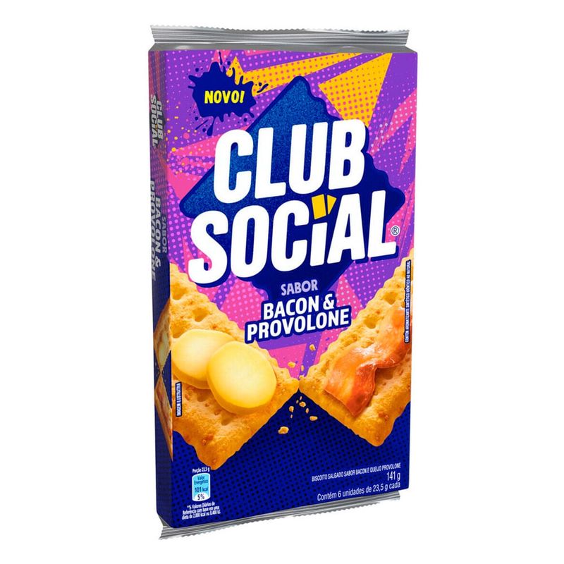 Biscoito Club Social Bacon e Provolone c/6 - Nabisco