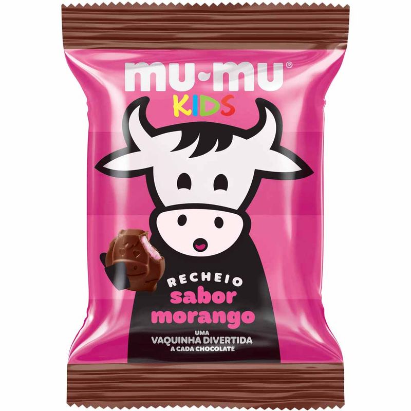 Chocolate Recheio Morango Mu Mu Kids c/24 - Neugebauer