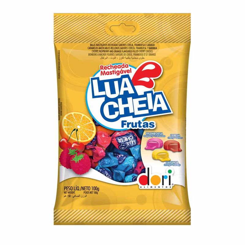Bala Mastigável Recheada Lua Cheia Frutas 100g - Dori