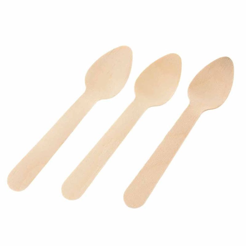 Colher Sobremesa Madeira Biodegradável c/10 - Silver Plastic