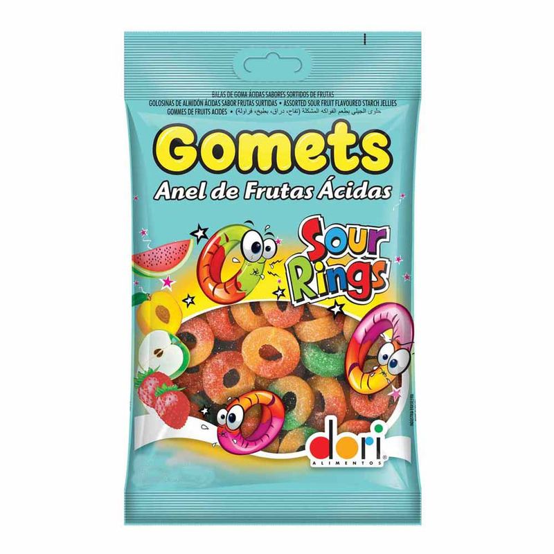 Bala de Goma Gomets Anel Frutas Ácidas 150g - Dori