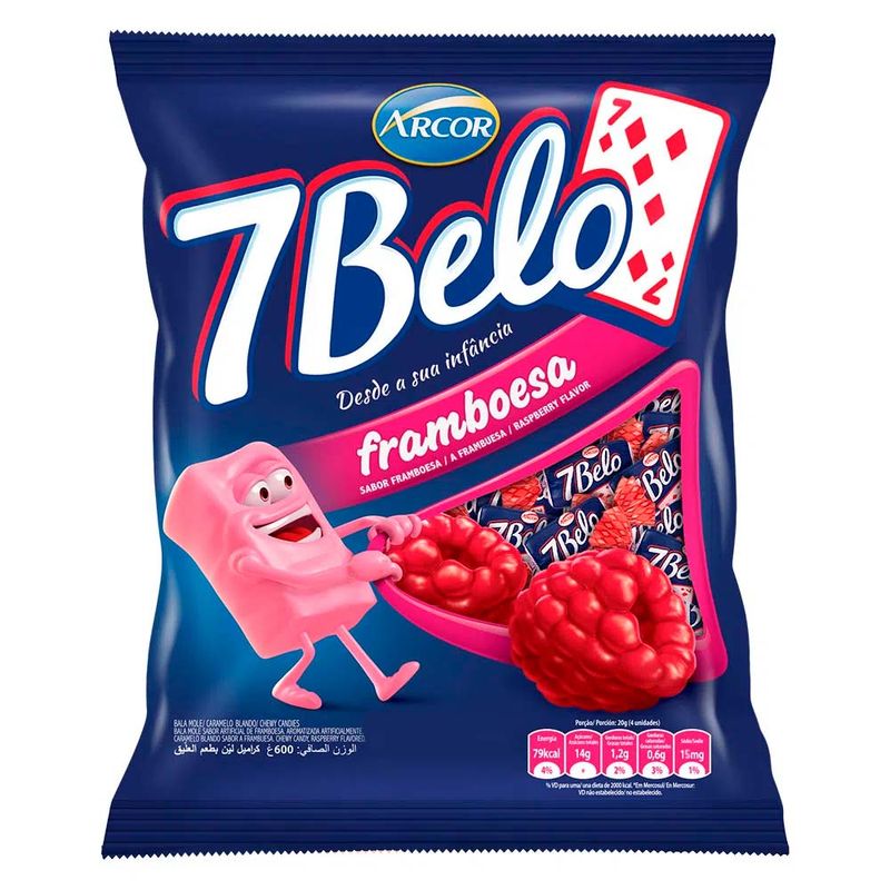 Bala 7 Belo Framboesa 500g - Arcor