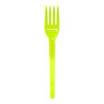 Garfo Plástico Sobremesa Neon Amarelo c/50 - Bello