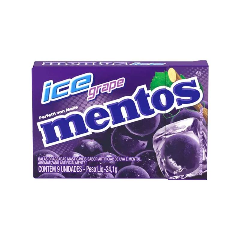 Bala Mentos Slim Box Ice Uva 24,1g - Perfetti